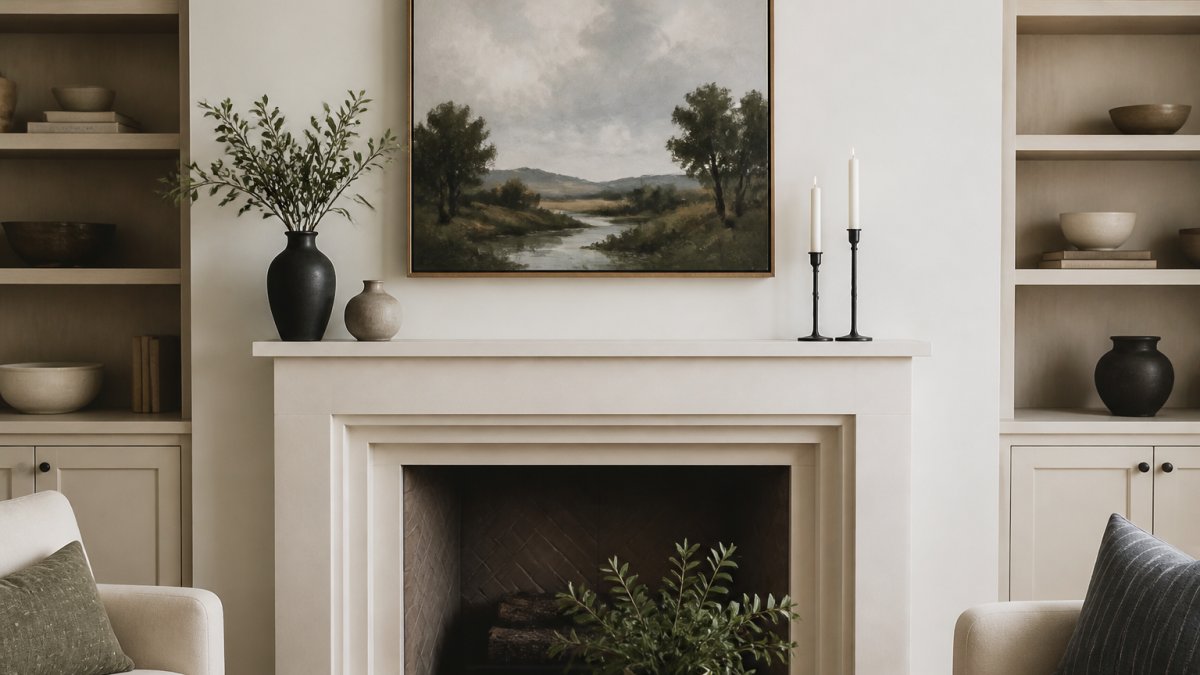 Tips for Styling Art Above a Fireplace
