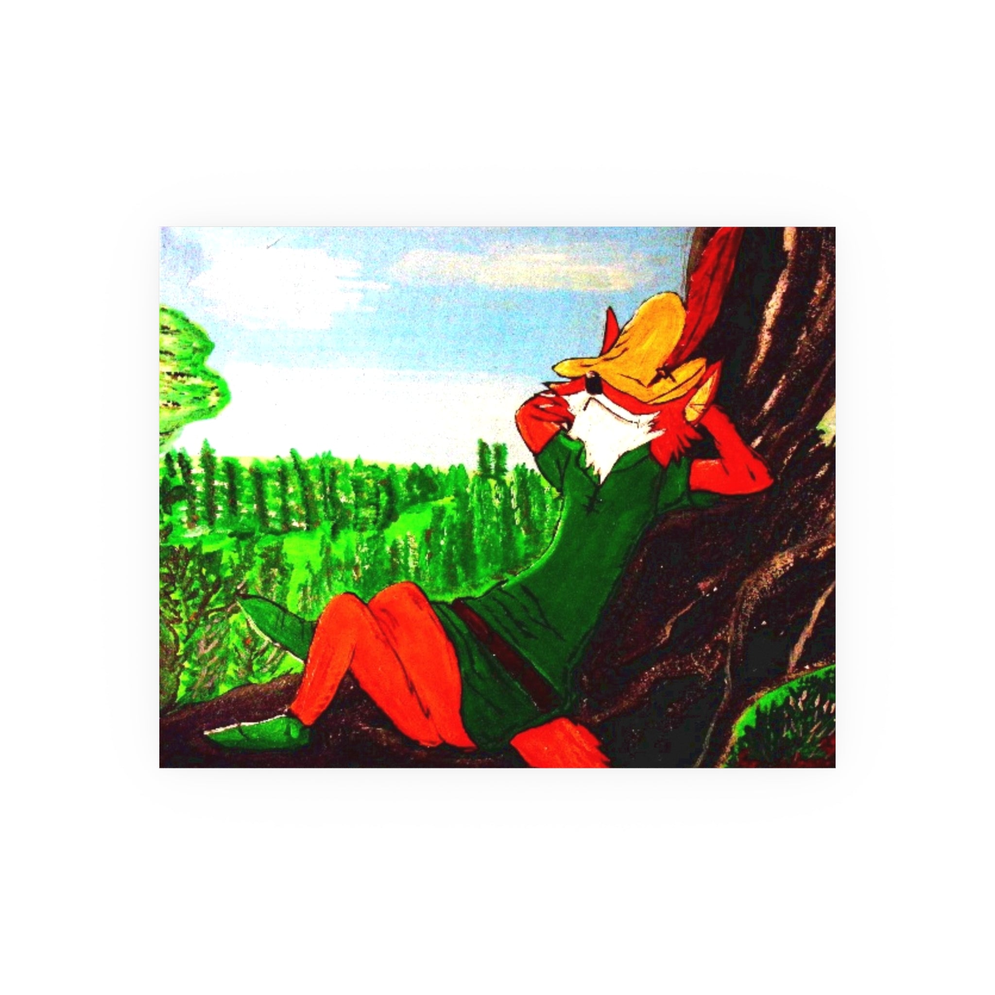 Relaxing Fox Art Poster — Satin/Matte Wall Print