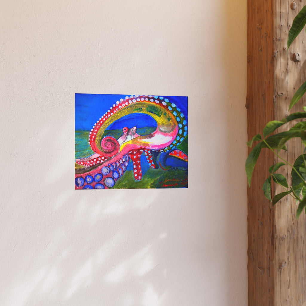 Vibrant Octopus Art Poster – Colorful Underwater Sea Life Print