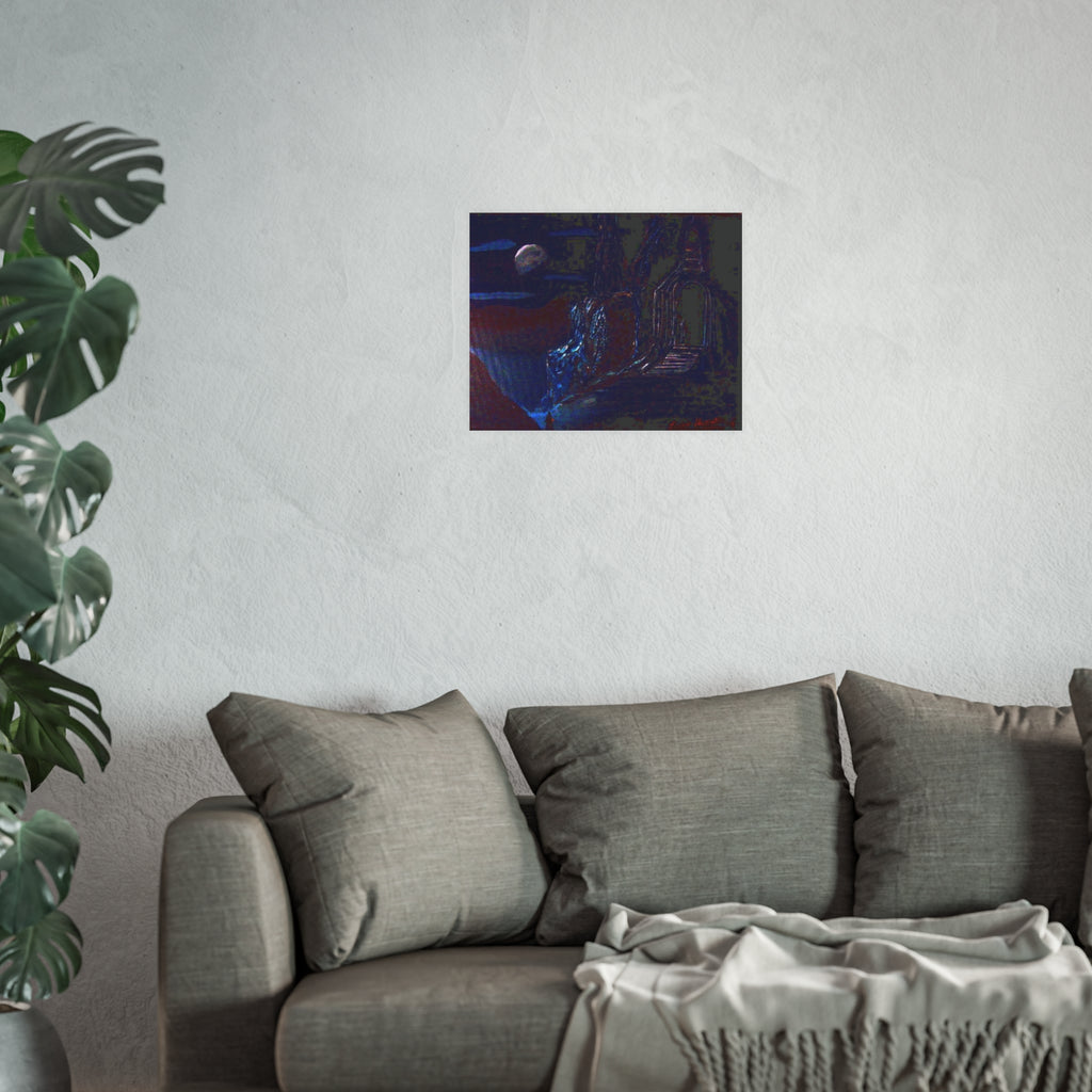 Moonlit Ruins Art Poster — Satin/Matte Print