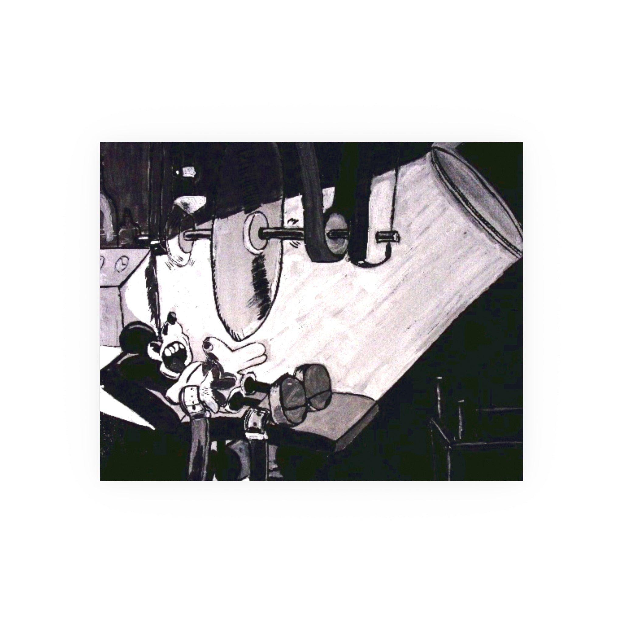 Retro Black & White Cartoon Poster — Satin or Archival Matte Print