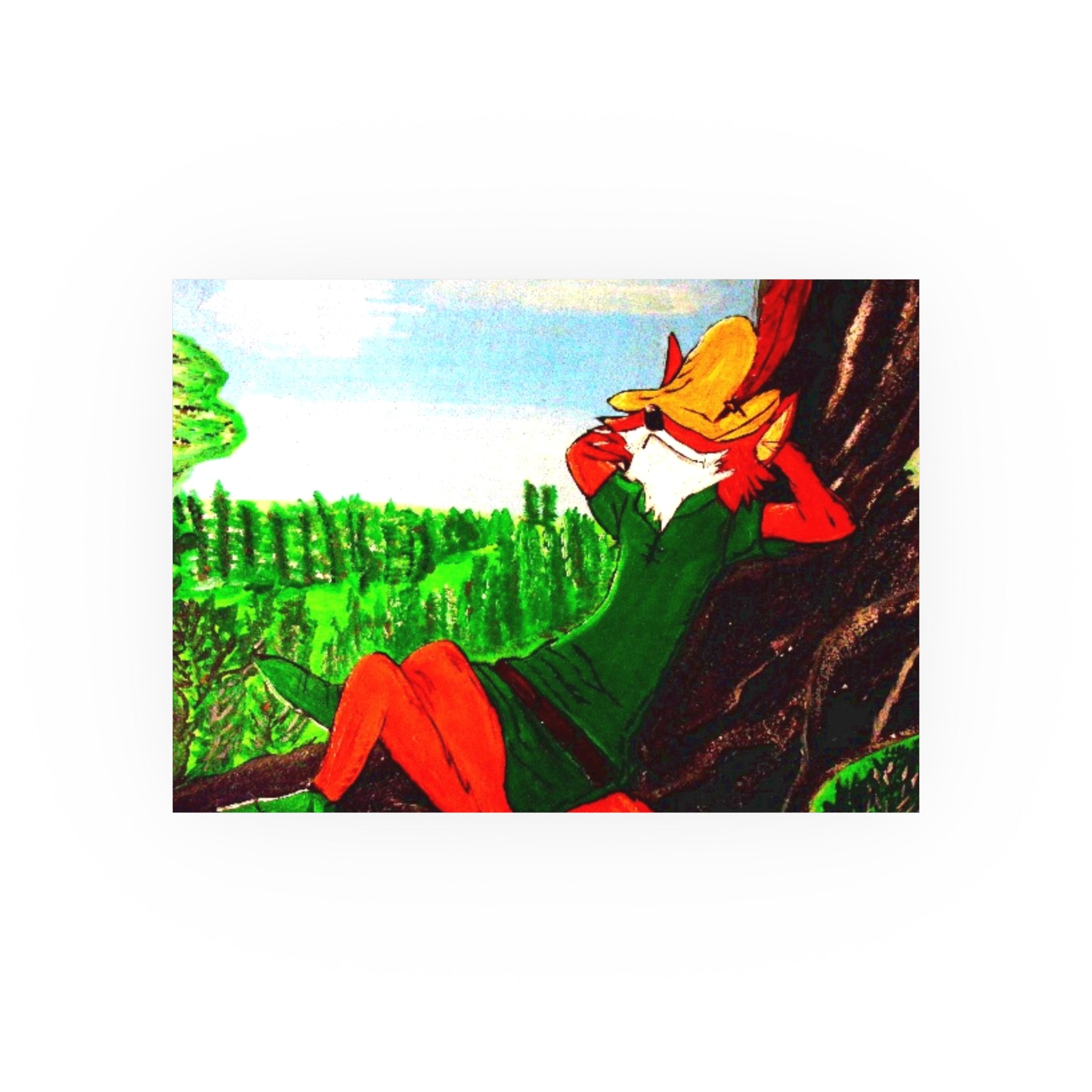 Relaxing Fox Art Poster — Satin/Matte Wall Print
