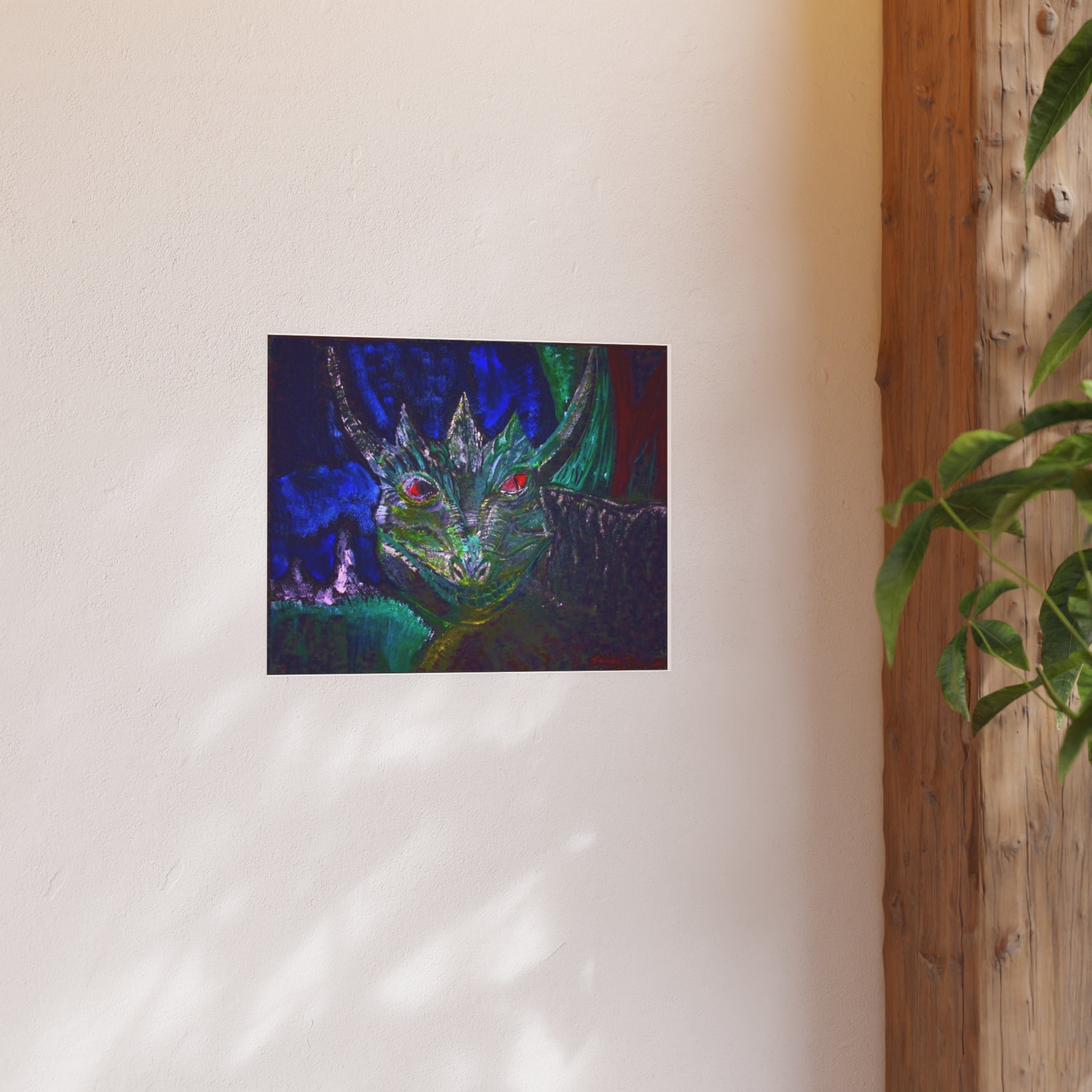 Dragon Portrait Poster — Dark Fantasy Satin/Matte Wall Art