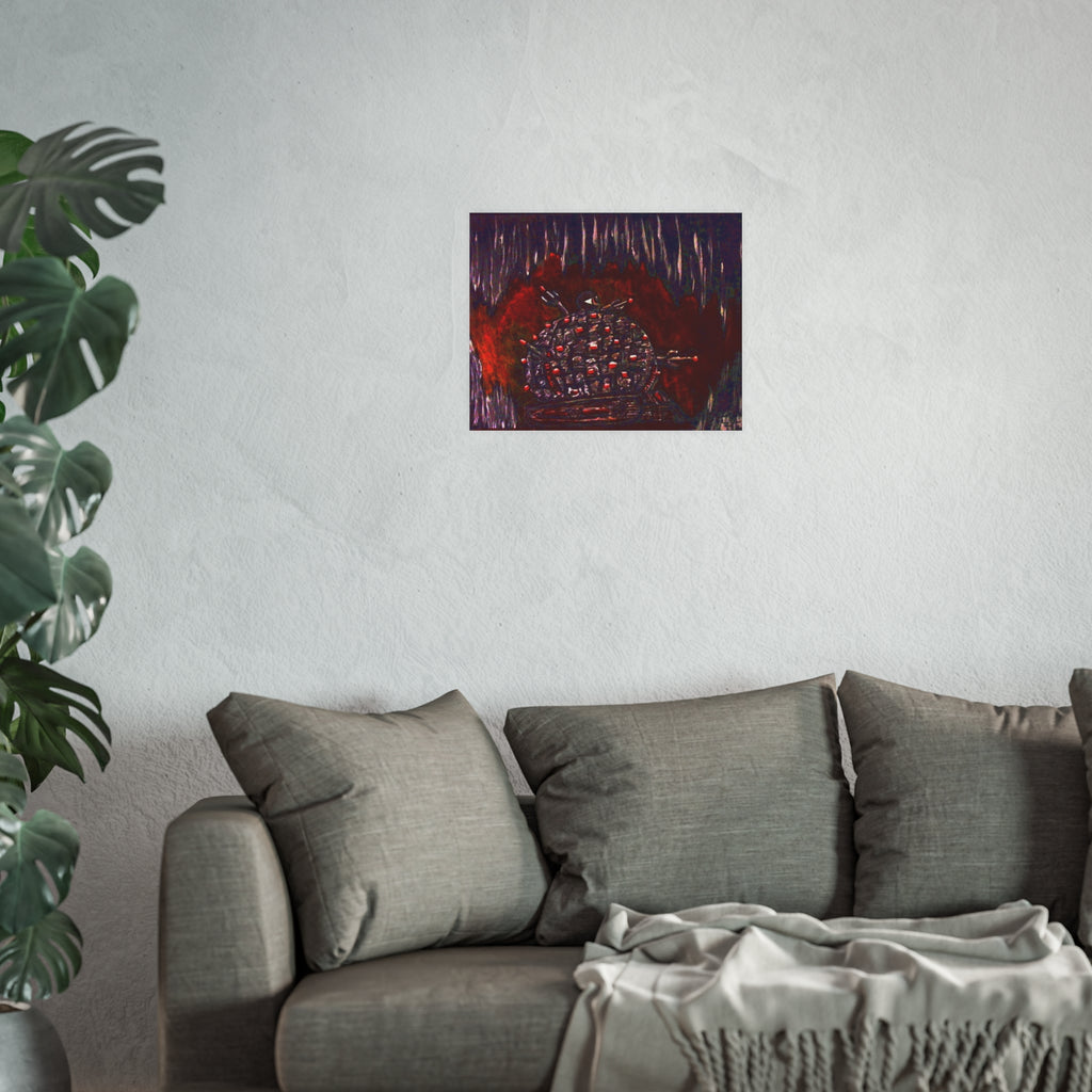 Dark Abstract Turtle Poster — Satin or Archival Matte Art Print
