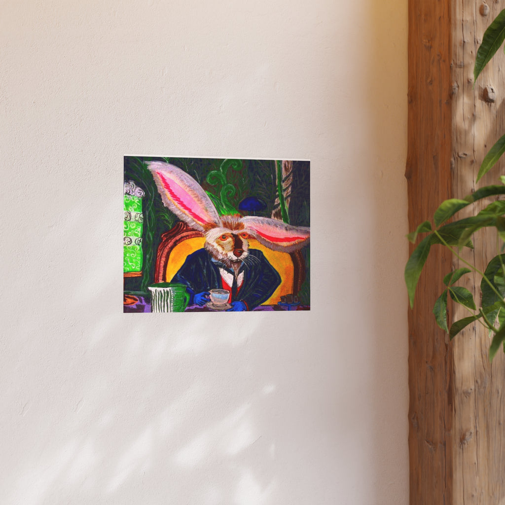 March hare Tea Party Poster — Colorful Whimsical Wall Art