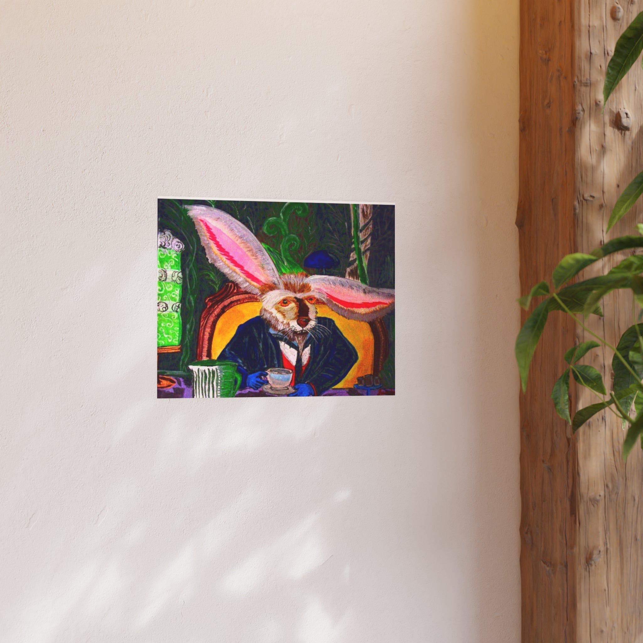 March hare Tea Party Poster — Colorful Whimsical Wall Art