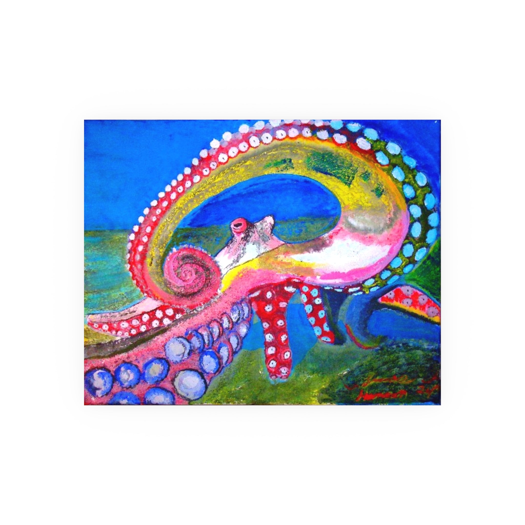 Vibrant Octopus Art Poster – Colorful Underwater Sea Life Print
