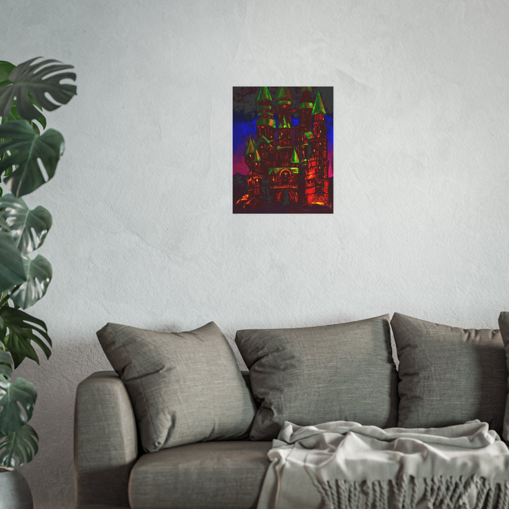Castle Night Poster — Vibrant Gothic Castle Art Print (Satin & Archival Matte)