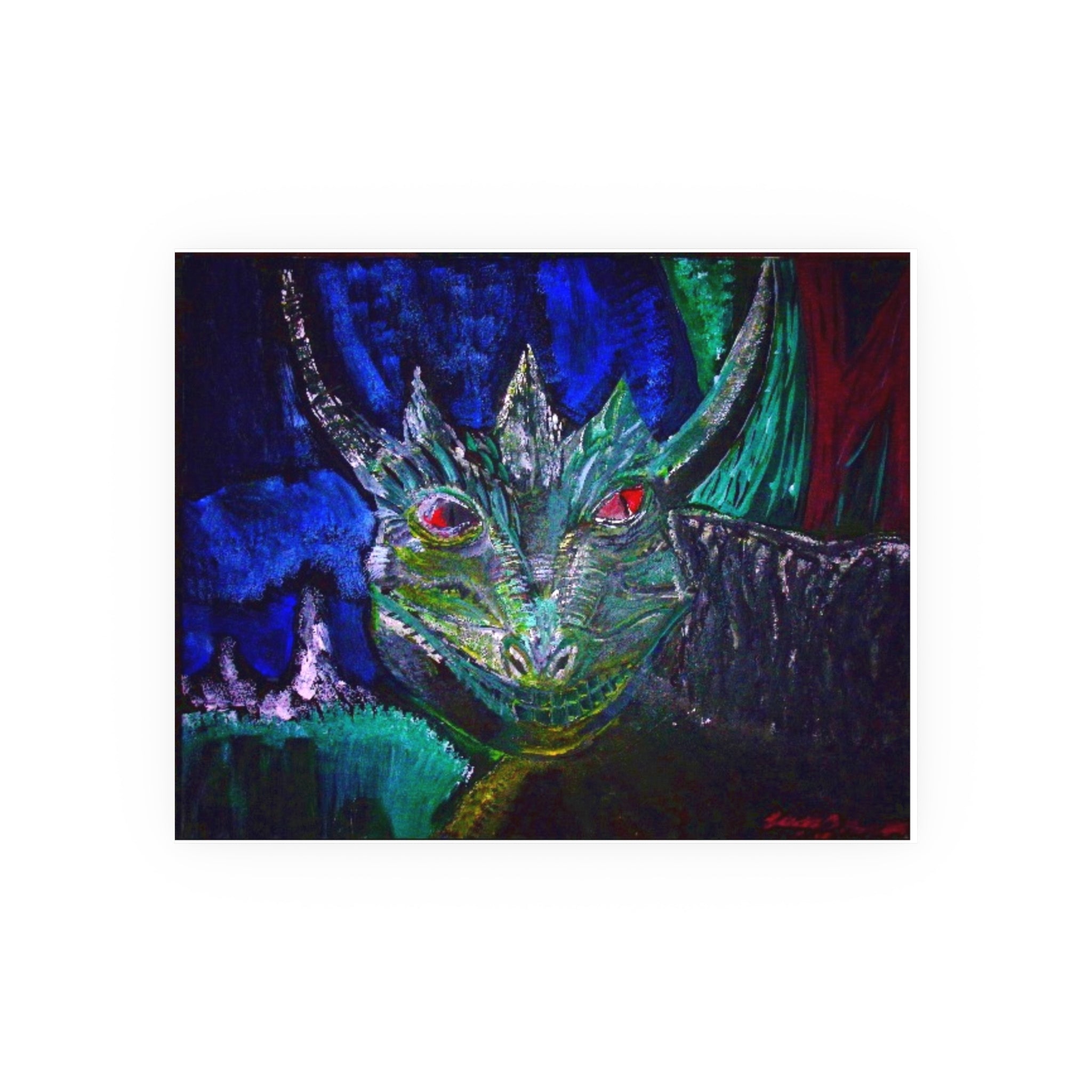 Dragon Portrait Poster — Dark Fantasy Satin/Matte Wall Art