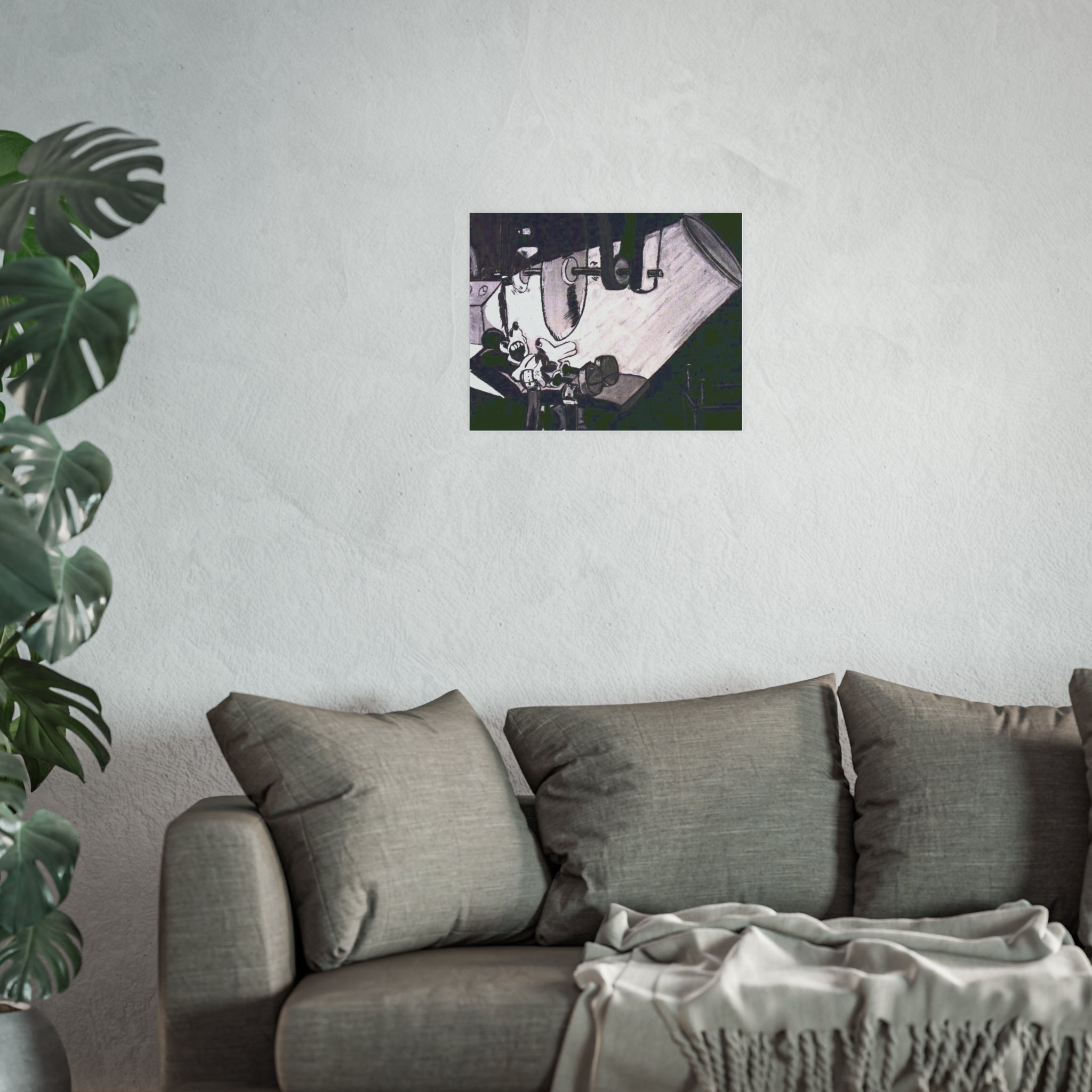 Retro Black & White Cartoon Poster — Satin or Archival Matte Print