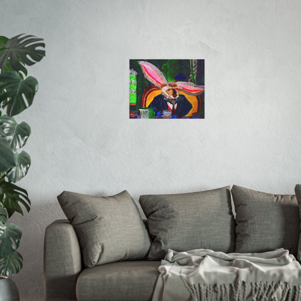 March hare Tea Party Poster — Colorful Whimsical Wall Art