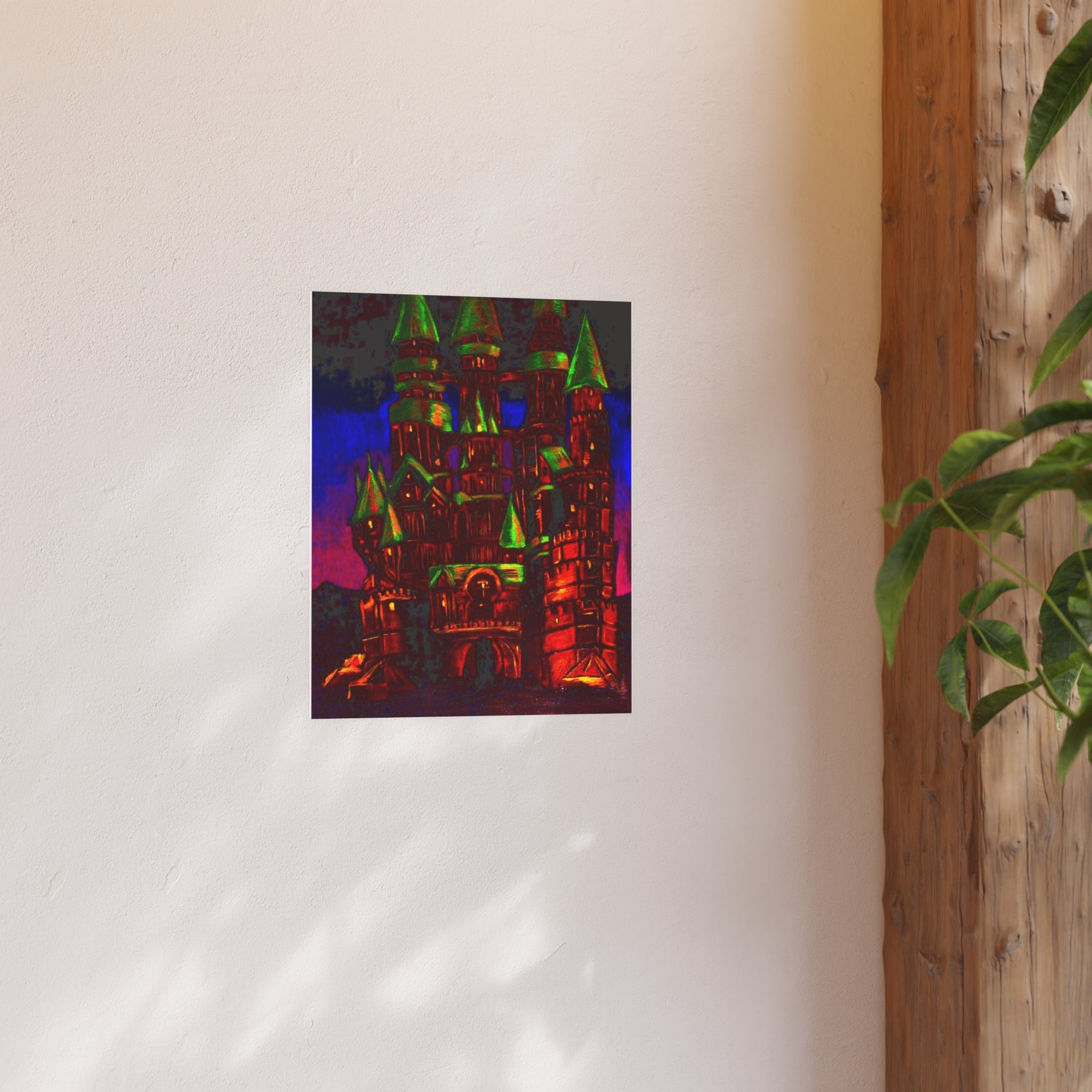 Castle Night Poster — Vibrant Gothic Castle Art Print (Satin & Archival Matte)