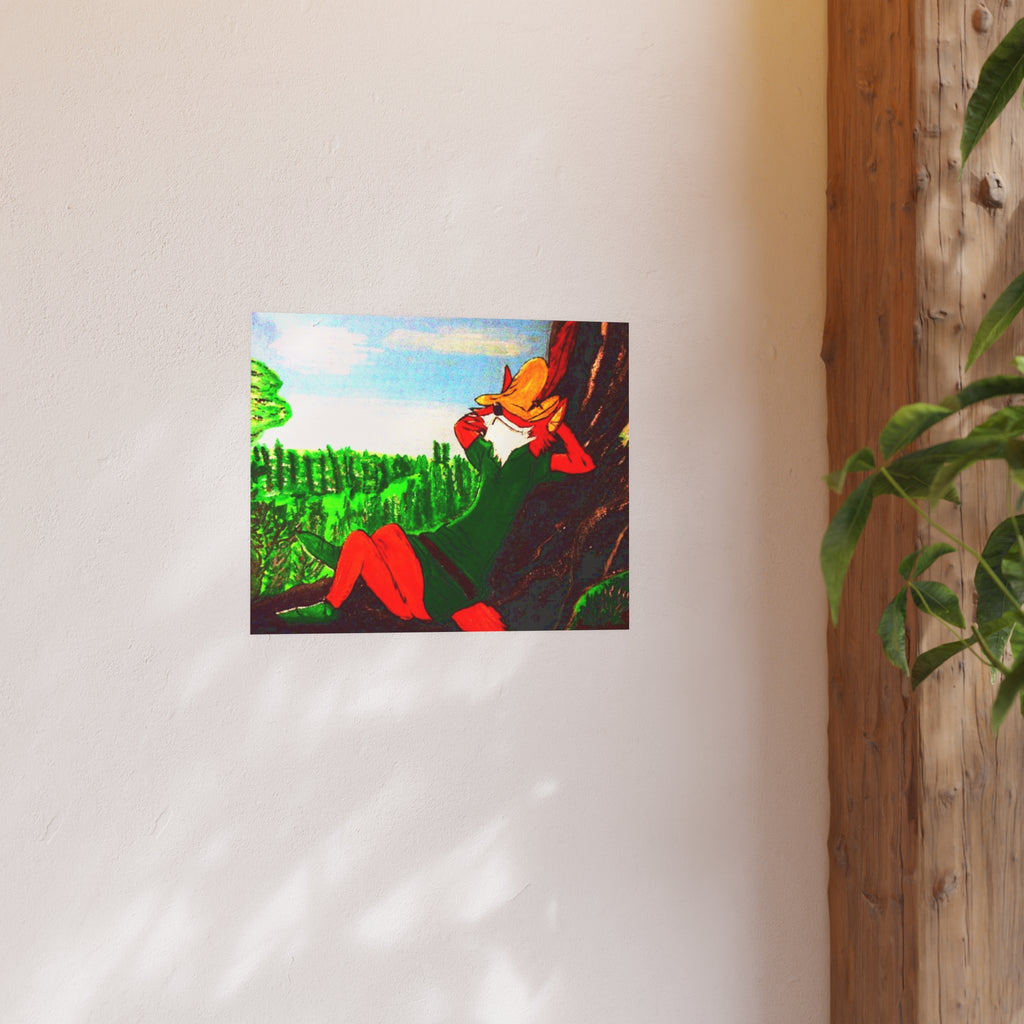 Relaxing Fox Art Poster — Satin/Matte Wall Print