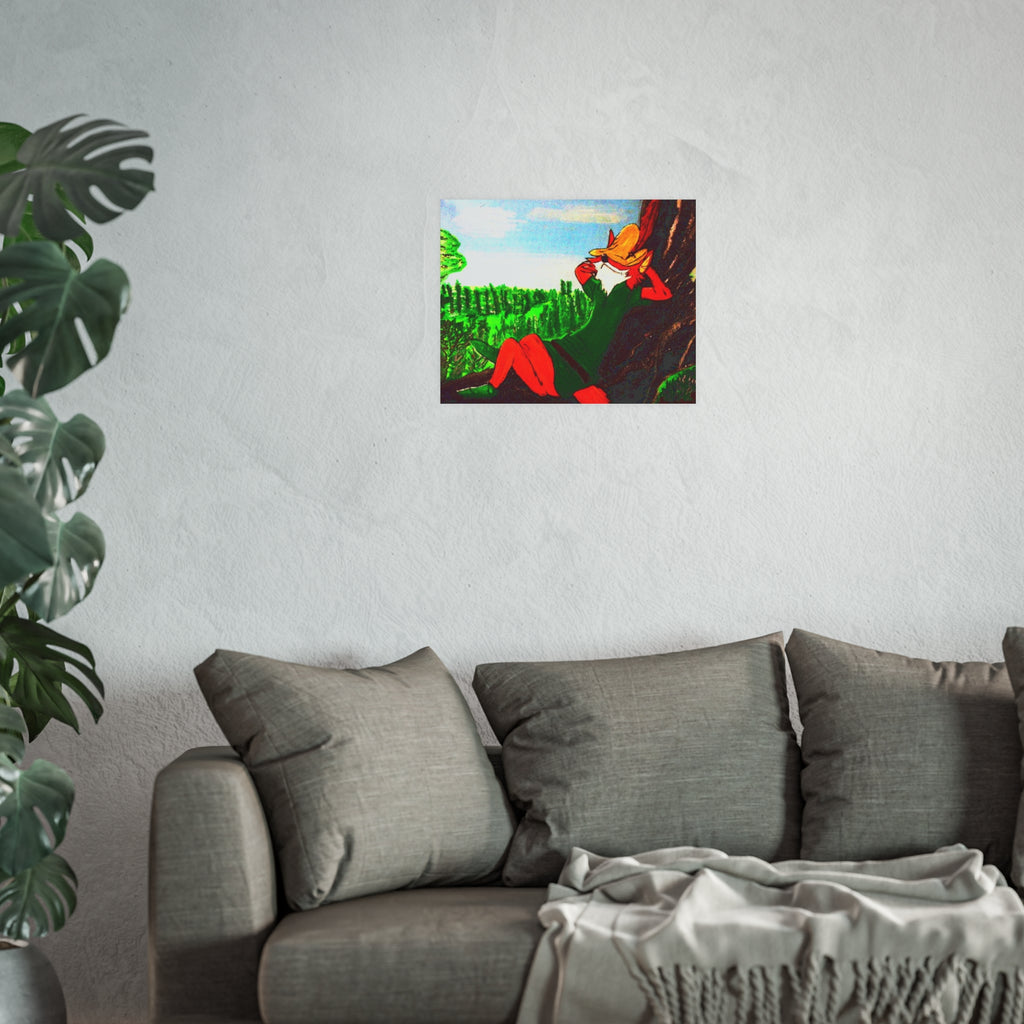 Relaxing Fox Art Poster — Satin/Matte Wall Print