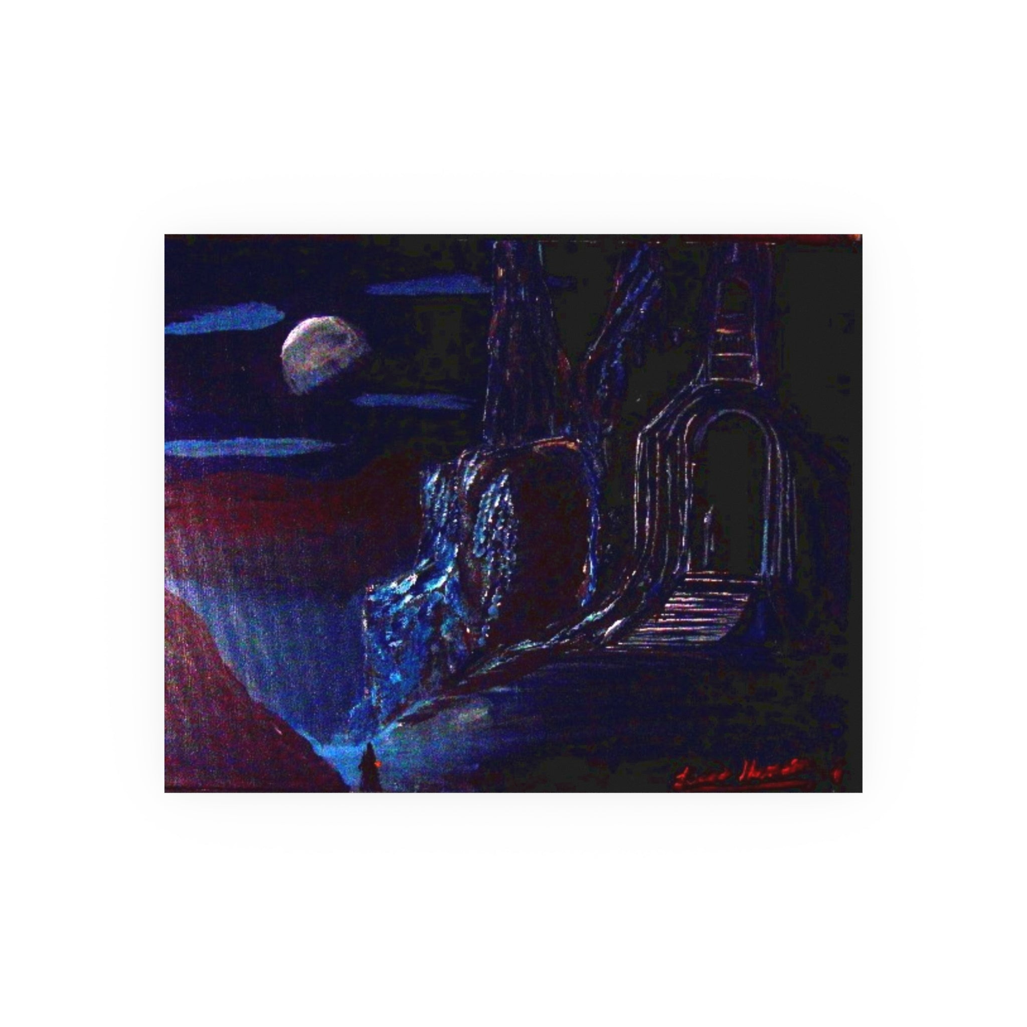Moonlit Ruins Art Poster — Satin/Matte Print