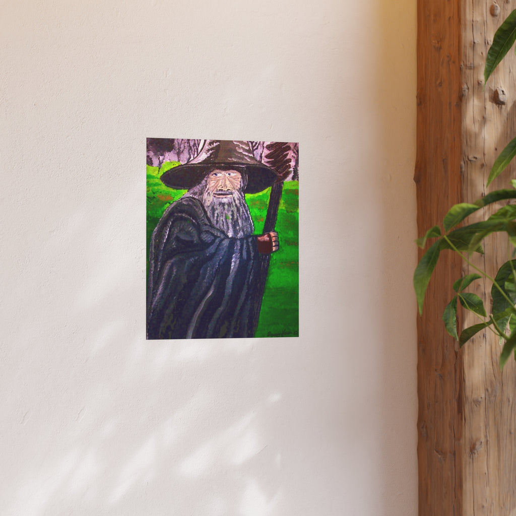 Gandalf-Inspired Wizard Poster — Fantasy Wall Art Satin & Matte Print