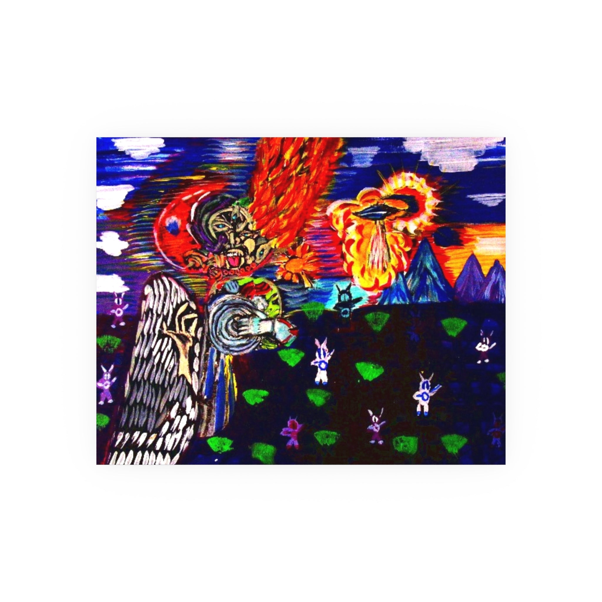 Psychedelic Surreal Art Poster — Colorful Cosmic Landscape (Satin/Matte)