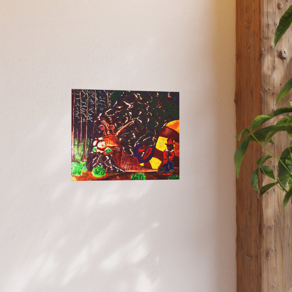 Whimsical snail Art Poster — Satin & Archival Matte Wall Print