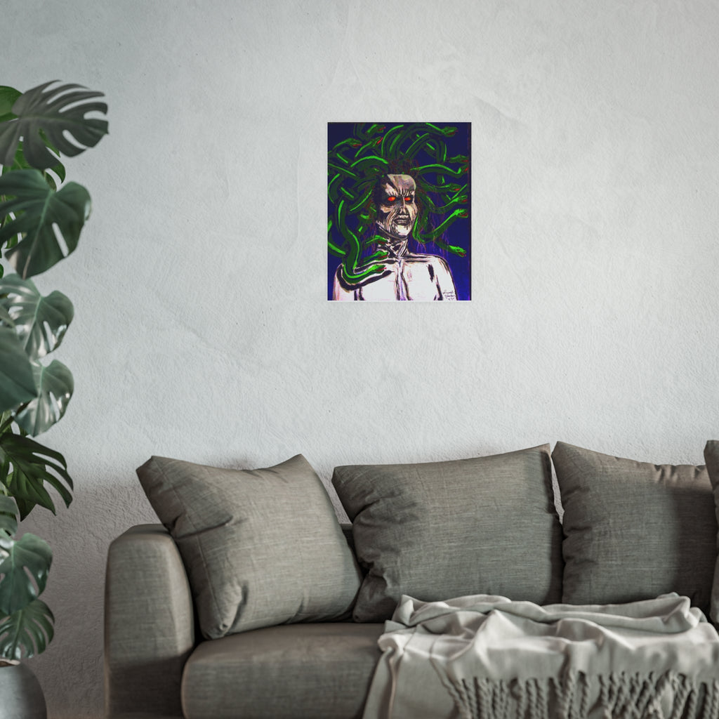 Medusa Horror Art Poster — Satin or Archival Matte Mythical Wall Print