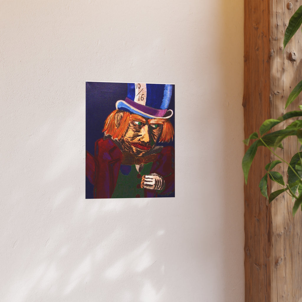 Mad Hatter Art Poster — Surreal Vintage Illustration Print