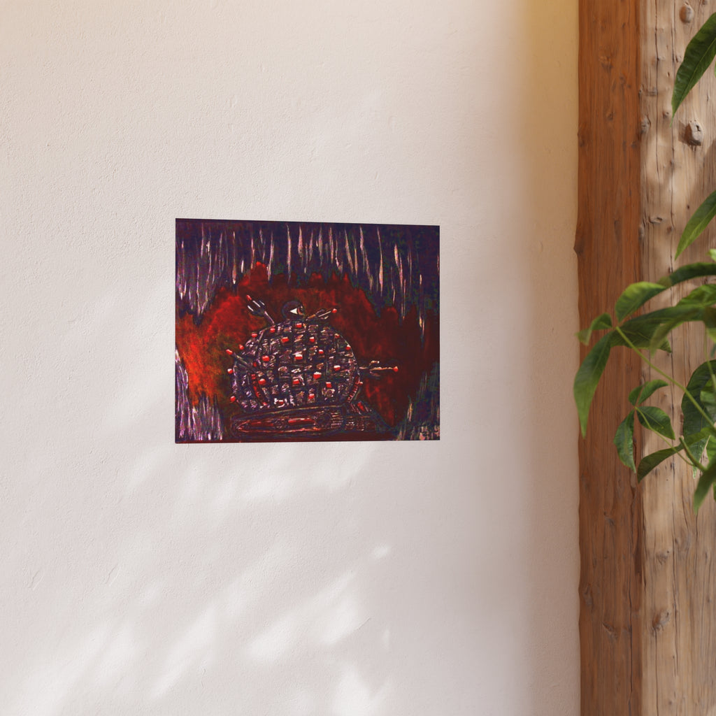 Dark Abstract Turtle Poster — Satin or Archival Matte Art Print
