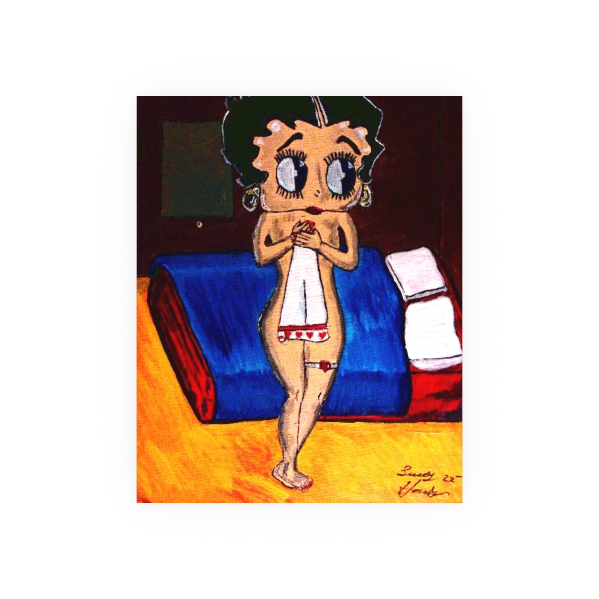Art Poster — Vintage Betty Boop Style Pin-Up Illustration (Satin or Archival Matte)
