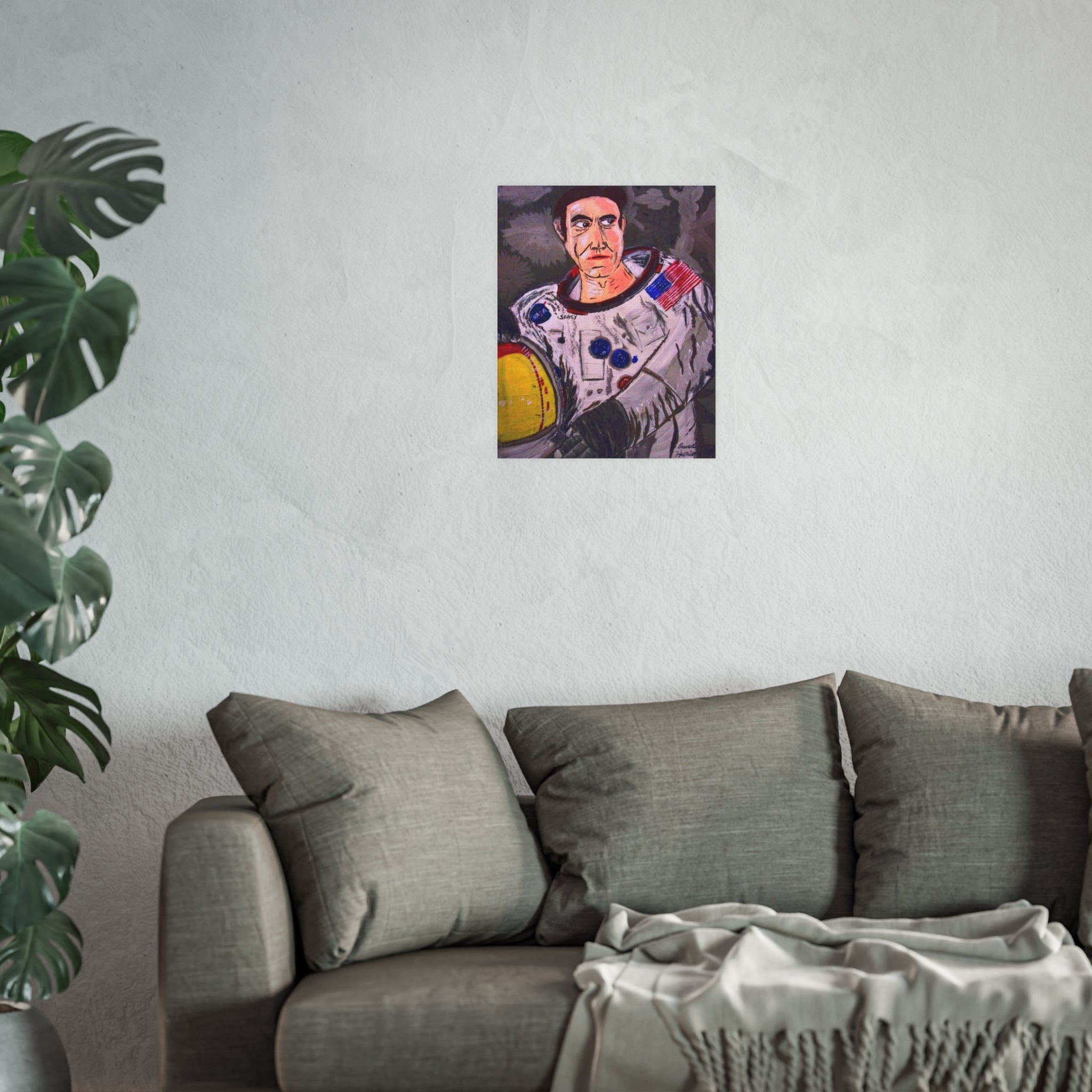 Astronaut Portrait Poster — Vintage Space Suit Art Print