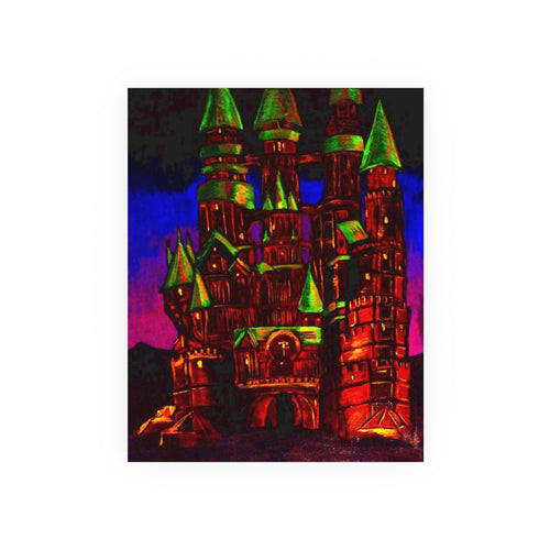 Castle Night Poster — Vibrant Gothic Castle Art Print (Satin & Archival Matte)