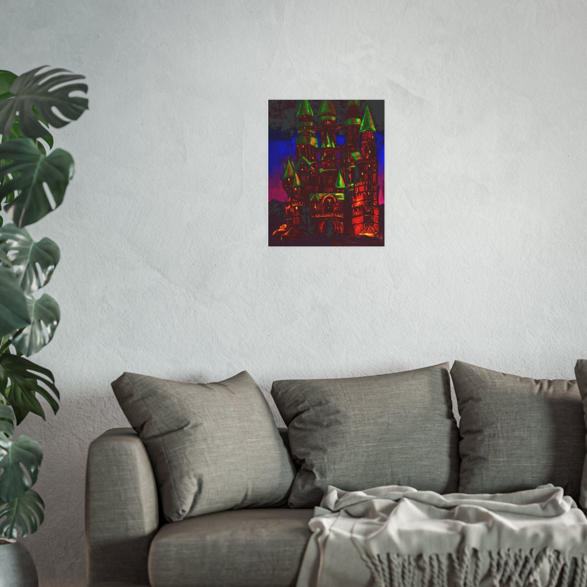 Castle Night Poster — Vibrant Gothic Castle Art Print (Satin & Archival Matte)