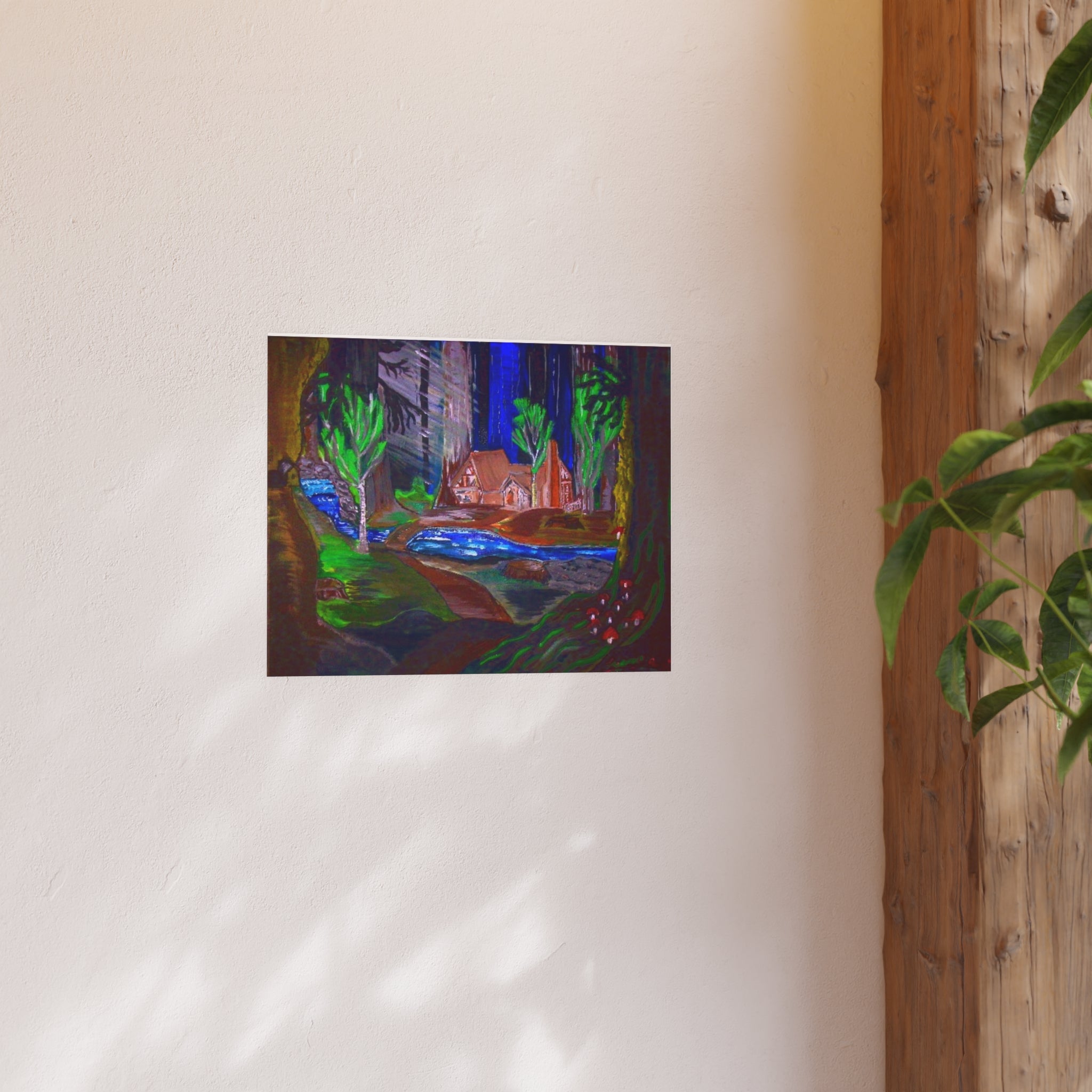 Woodland Cabin Poster — Satin or Archival Matte Landscape Art Print