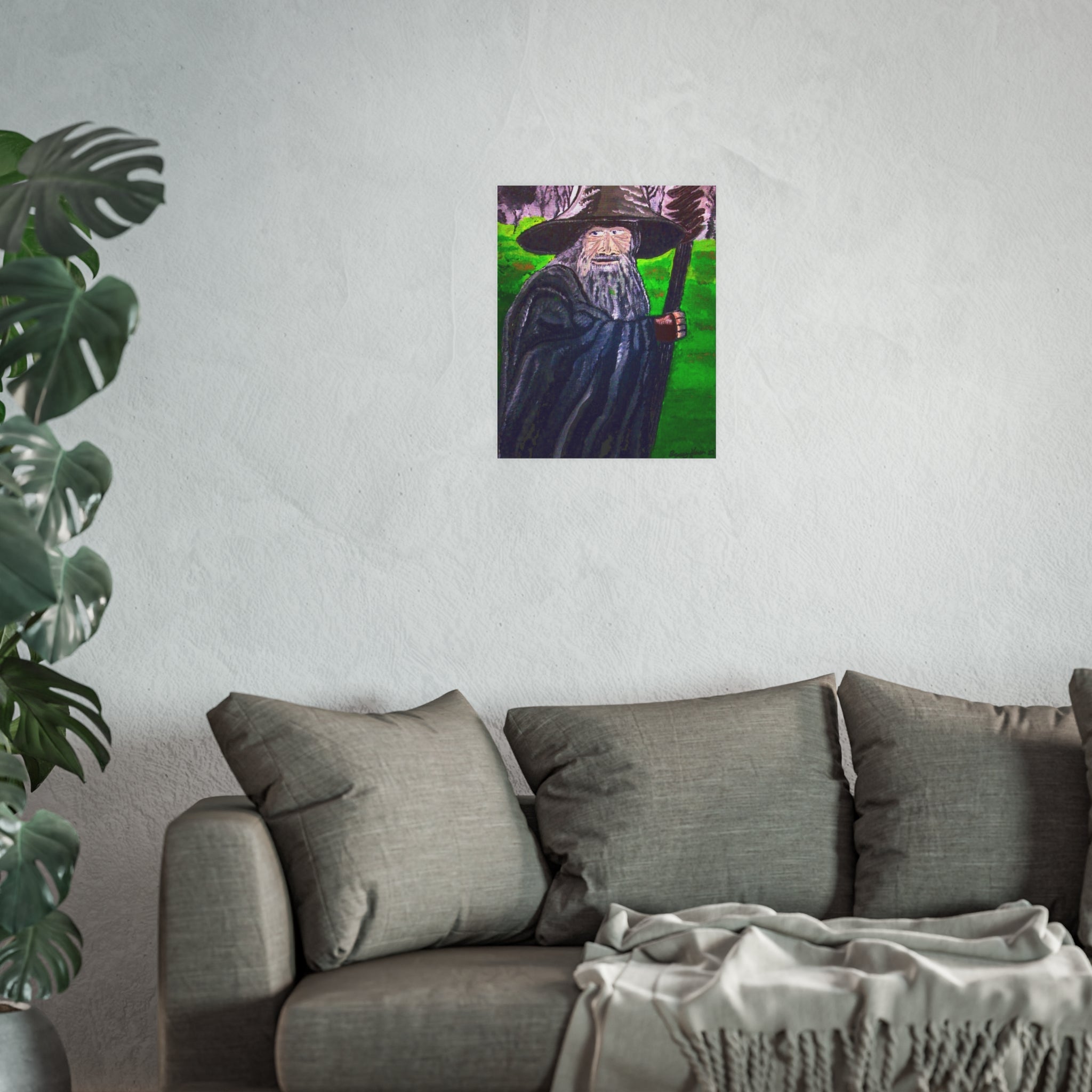 Gandalf-Inspired Wizard Poster — Fantasy Wall Art Satin & Matte Print