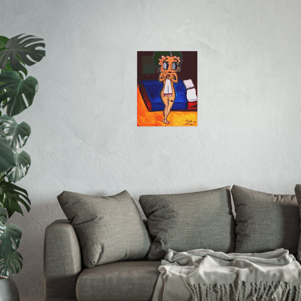 Art Poster — Vintage Betty Boop Style Pin-Up Illustration (Satin or Archival Matte)