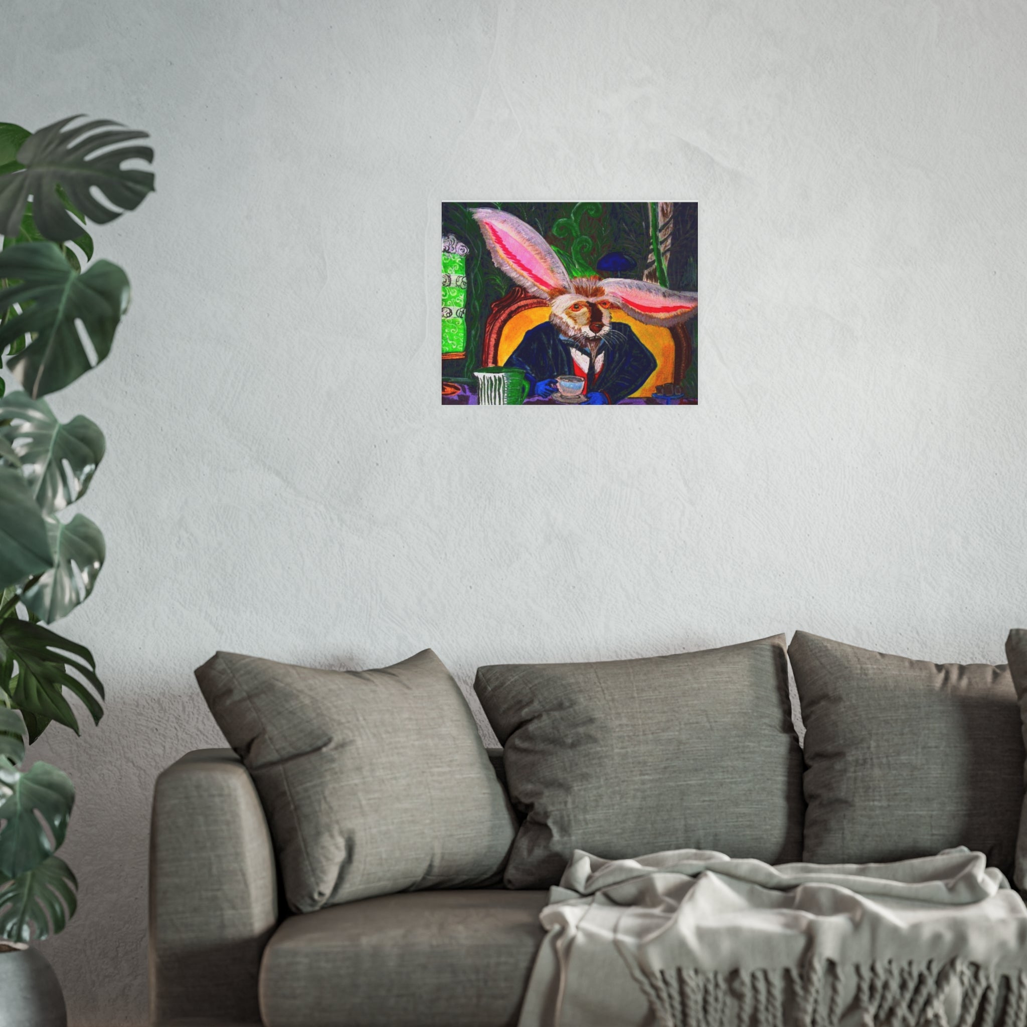 March hare Tea Party Poster — Colorful Whimsical Wall Art