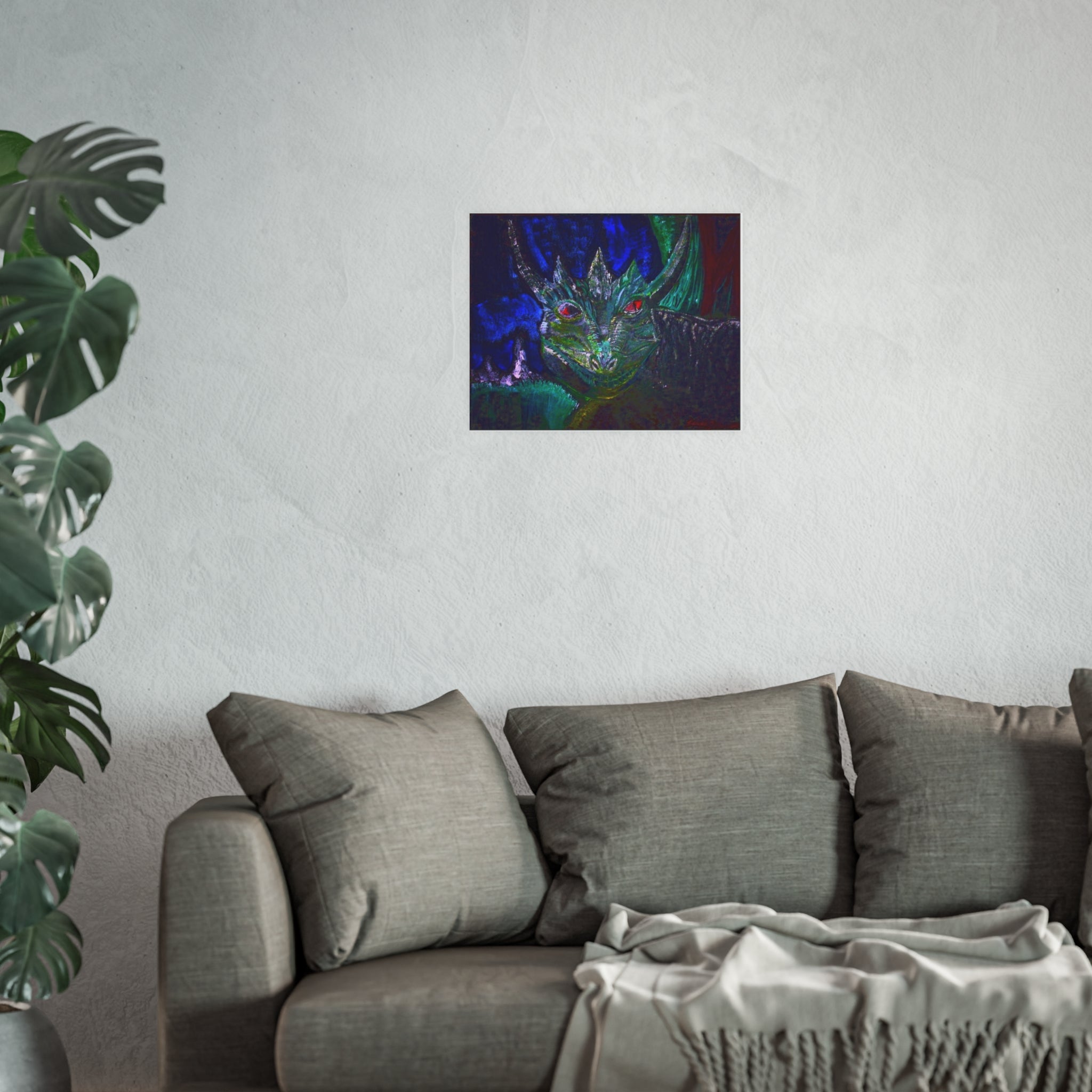 Dragon Portrait Poster — Dark Fantasy Satin/Matte Wall Art