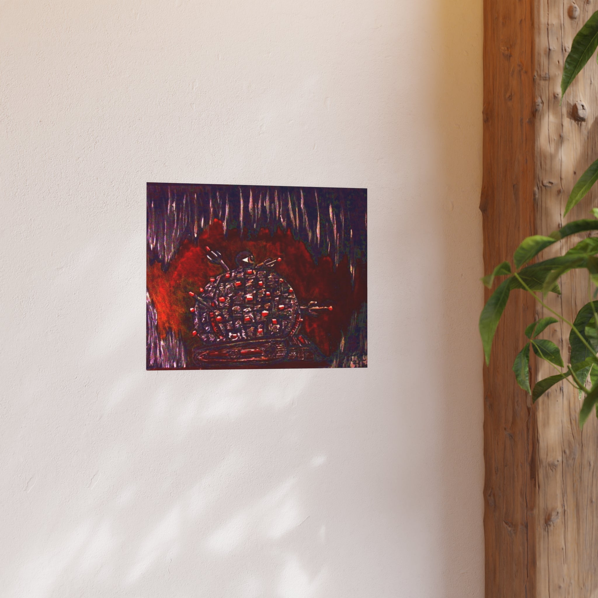 Dark Abstract Turtle Poster — Satin or Archival Matte Art Print