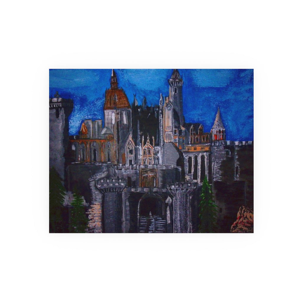 Castle Nightscape Poster — Satin & Archival Matte Art Print