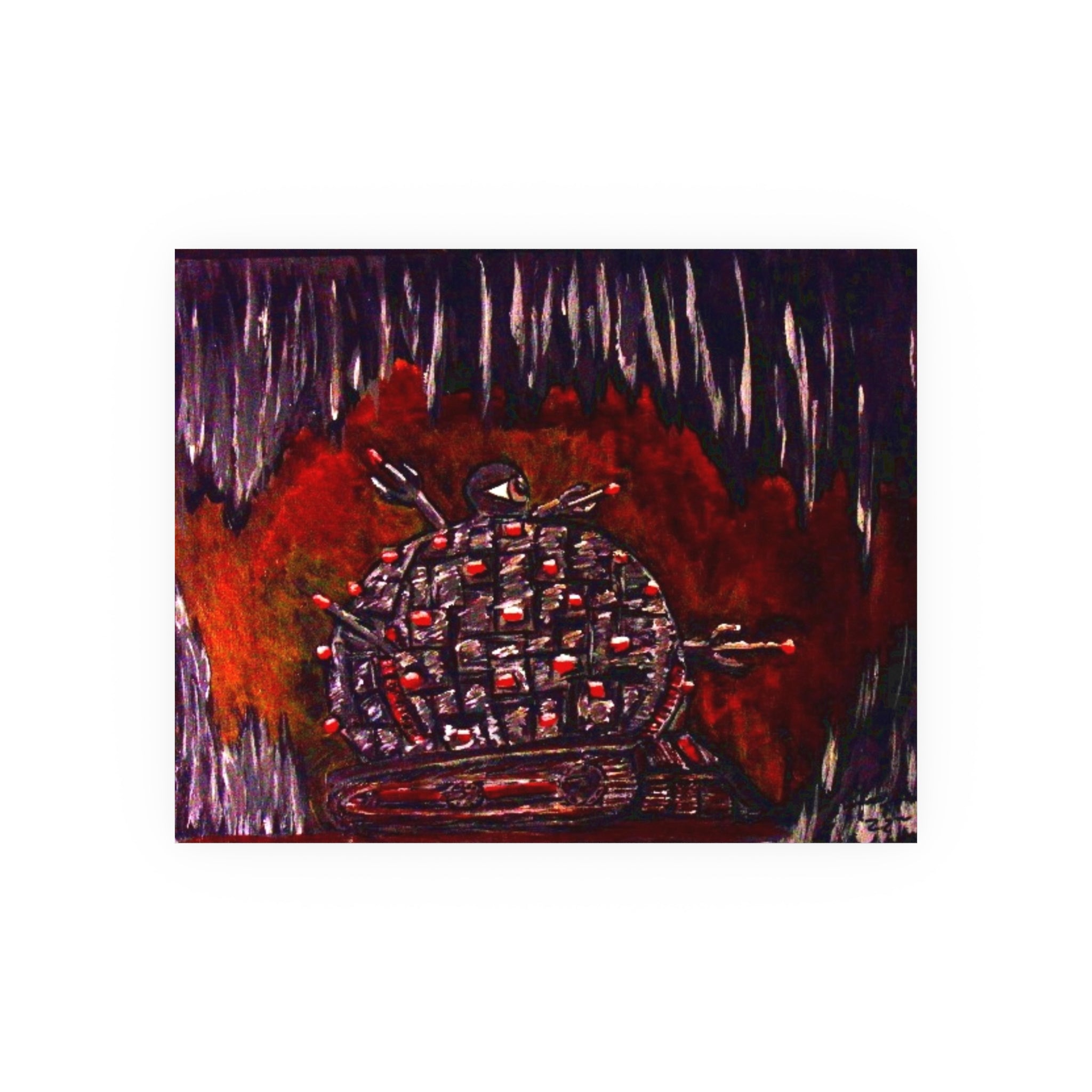 Dark Abstract Turtle Poster — Satin or Archival Matte Art Print