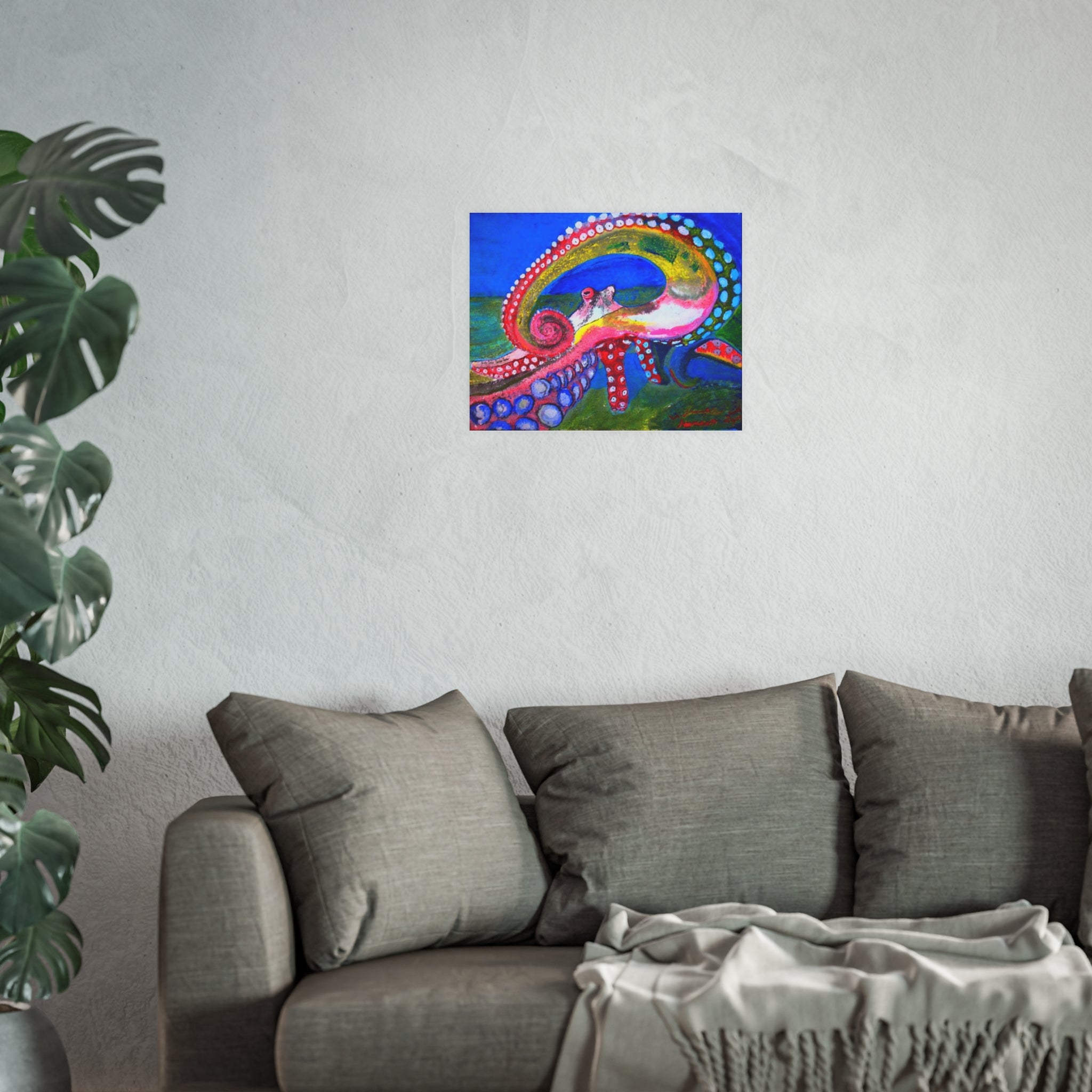 Vibrant Octopus Art Poster – Colorful Underwater Sea Life Print