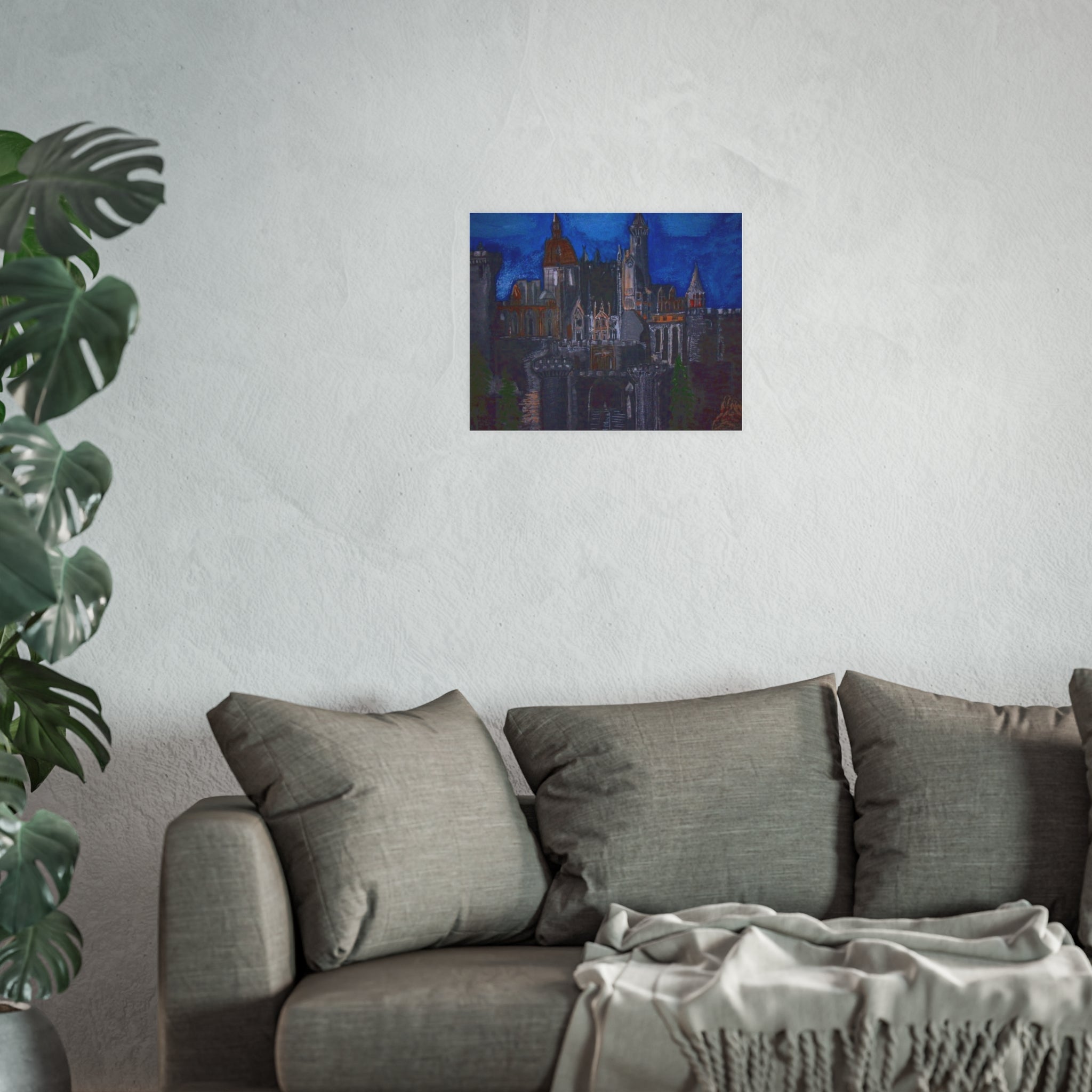 Castle Nightscape Poster — Satin & Archival Matte Art Print