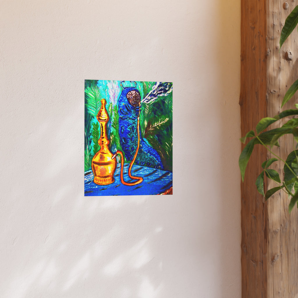 Vintage Hookah Art Print - Satin & Archival Matte Poster