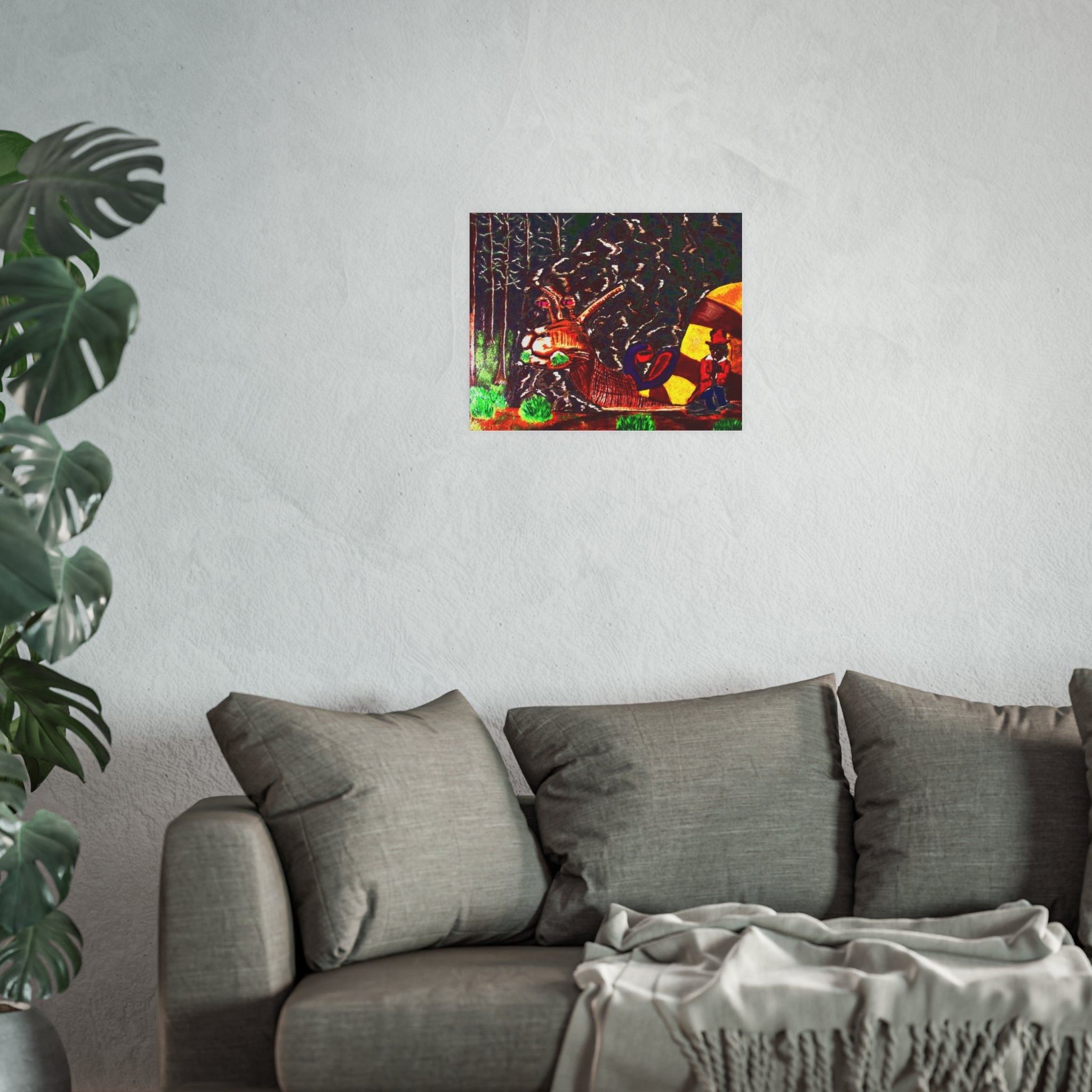 Whimsical snail Art Poster — Satin & Archival Matte Wall Print