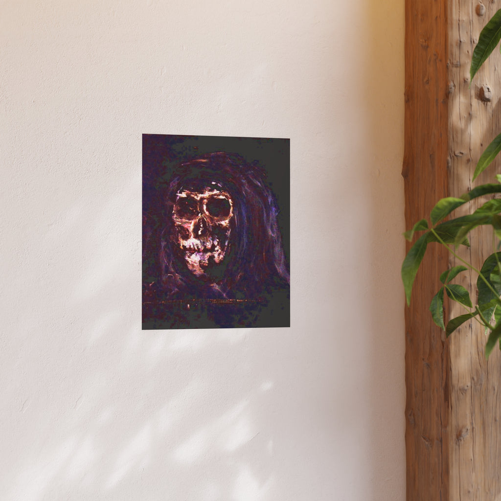 Skull Portrait Poster — Dark Gothic Wall Art (Satin or Archival Matte)