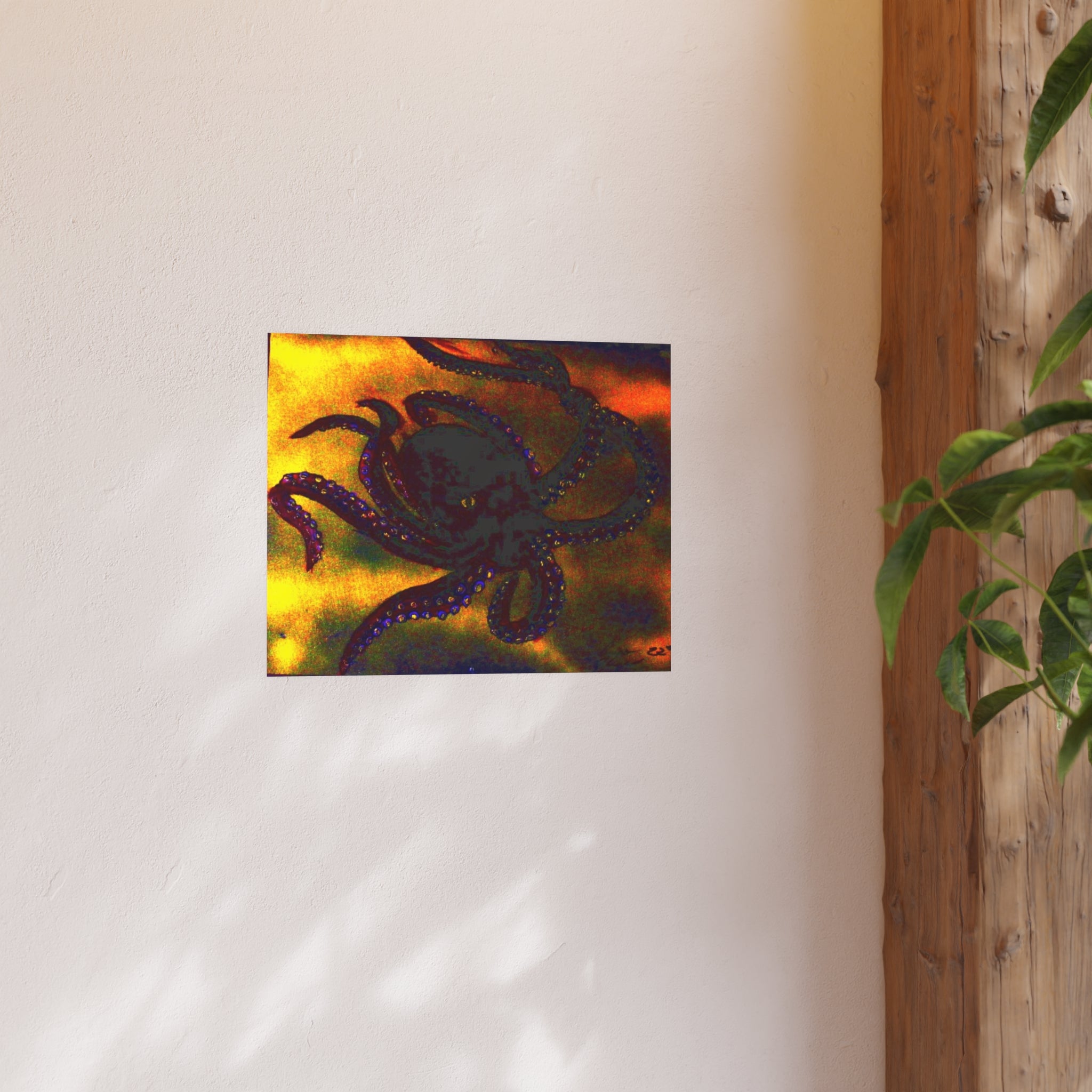 Octopus Art Poster — Dark Nautical Wall Print (Satin & Archival Matte)