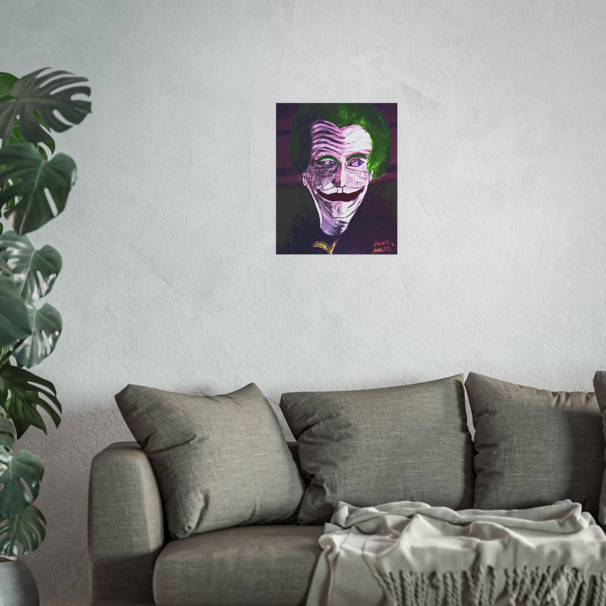 Joker Portrait Poster — Green-Haired Villain Art Print (Satin & Archival Matte)